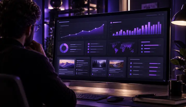 Illustration eines anpassbaren Agenturberichts und Kunden-Dashboards